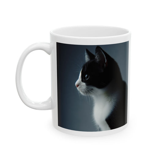 Feline Companion Mug, Black and white cat, Mom gift, Mother Gift